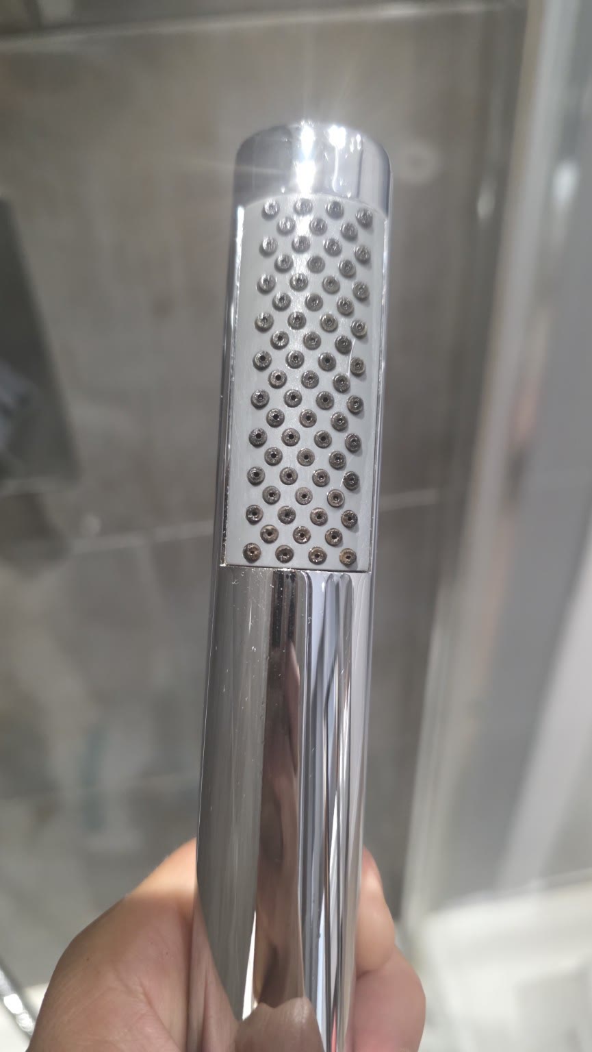 Shower head after surface mould treatment and detailed cleaning