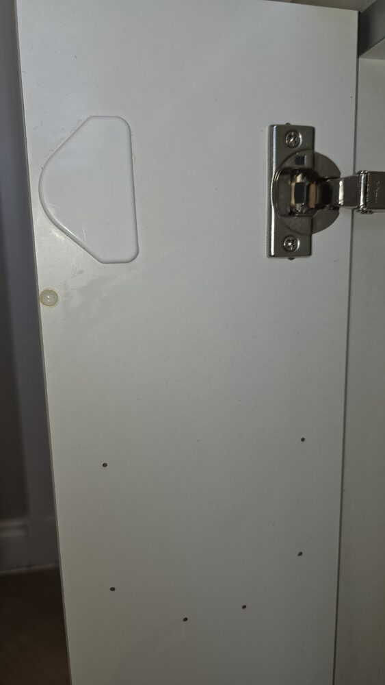 Cupboard interior after a builders clean